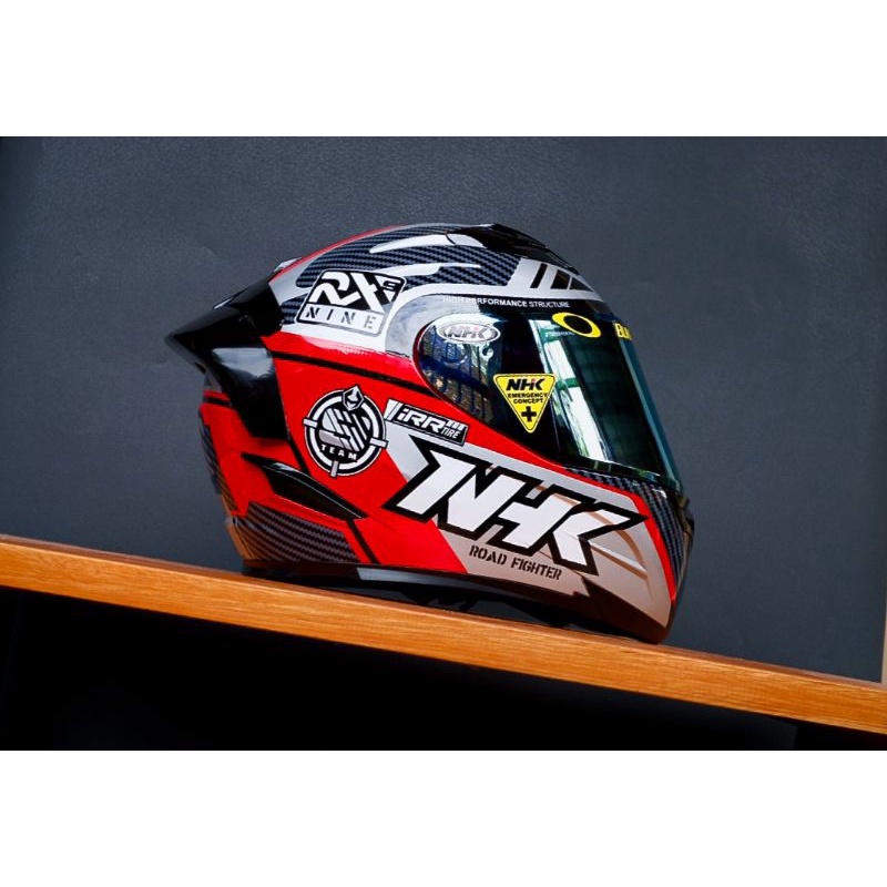 HELM FULLFACE NHK RX9 RACER X RED GLOSSY PAKET GANTENG
