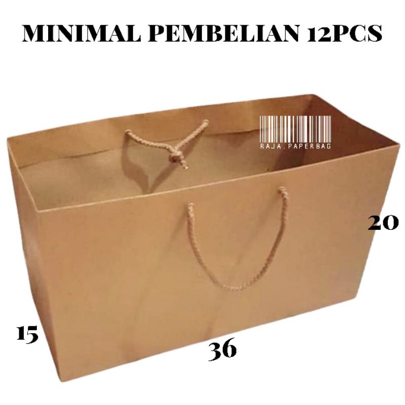 

paper bag isi box sepatu / brownies jumbo 36x20 bolu large P36 L15 T20 paperbag kue bolu / kardus sepatu 36x20 / kardus kue / kotak kue goodie bag tas kertas kantong kertas polos coklat