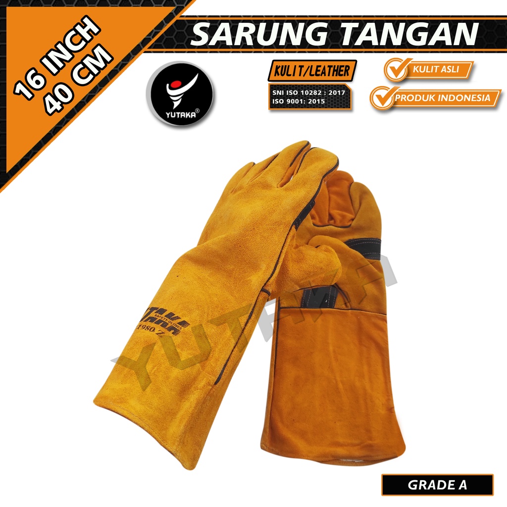 Sarung Tangan Las Palipid YUTAKA 16 inch/sarunag tangan kulit las yutaka 16 inch