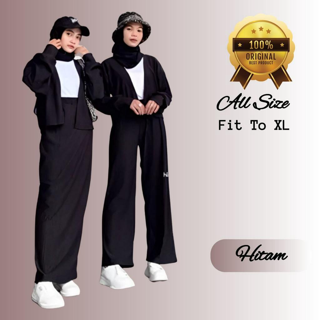 Charyatink - One set OOTD Wanita Setelan EVI Nonio Knit Premium Up to XL ( CELANA + ROK )