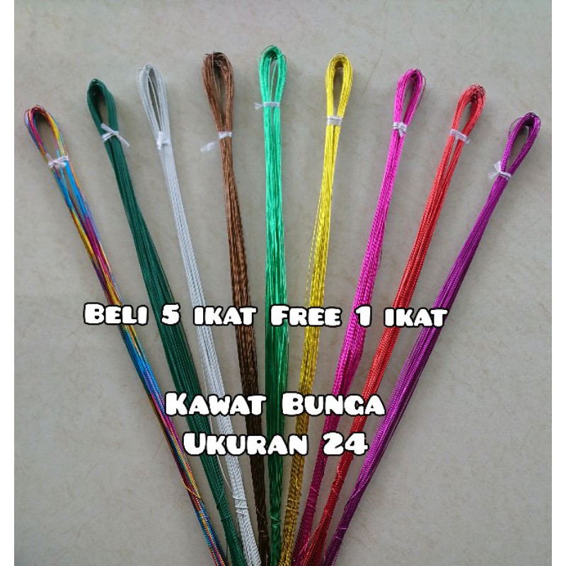 Kawat Bunga 24 isi 40 Pcs / ikat Kawat Stoking Kawat Bonsai Kawat Hias Kawat Bunga Stoking Kawat Bun