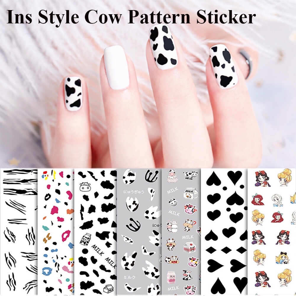 1 Lembar Stiker Kuku Motif Susu Princess Untuk Dekorasi Nail Art DIY