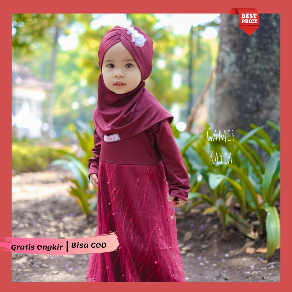 Gamis pesta couple ibu dan anak | Kayla Dress- Gamis muslim warna putih murah
