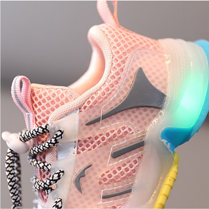 CG LED12-Sepatu Sneaker Anak Laki Perempuan Lampu LED Import