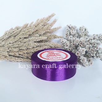 Pita satin purple termurah 1 inchi per rol