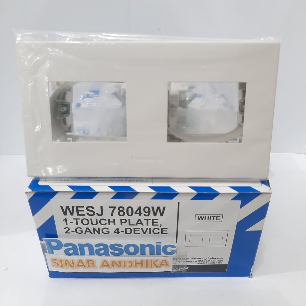 FRAME SAKLAR 2 GANG 4 DEVICE PUTIH STYLE E PANASONIC WESJ 78049W