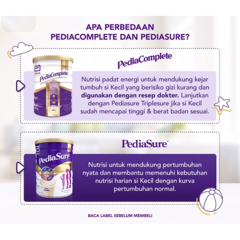 Pediacomplete 400 &amp; 850 gram vanilla ( susu nutrisi lengkap pertumbuhan anak )