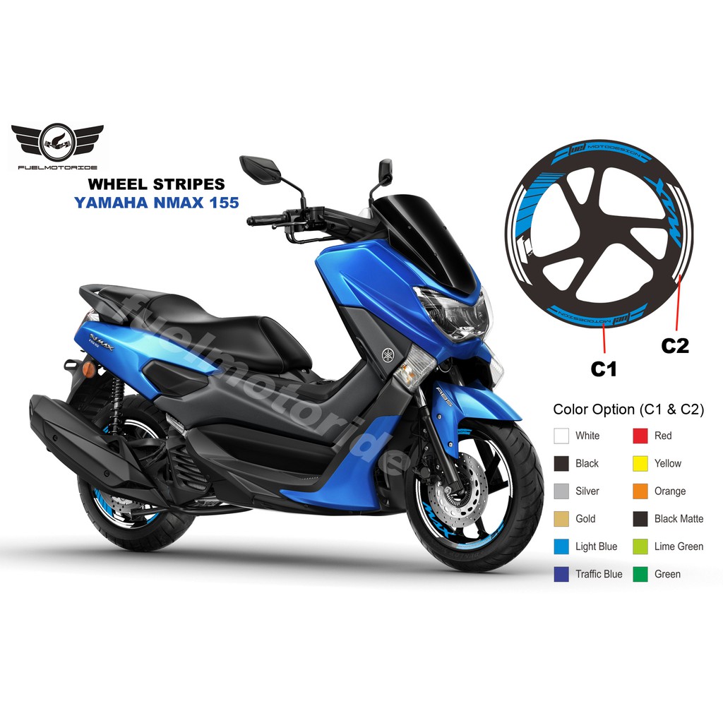 Jual Sticker Velg Yamaha Nmax 155 Wheel Stripes Racing Look Decal ...