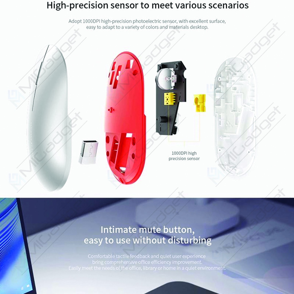 Fashion Mouse Portable Wireless Dual 2.4GHz dan Bluetooth - XMWS001TM