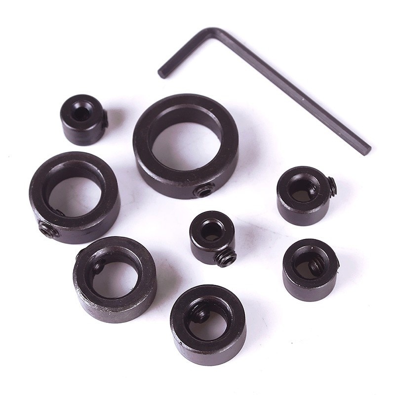 Mur Woodworking Drill Locator Stop Collars Ring Positioner 3mm-16mm 8 PCS - WX012 - Black   Print