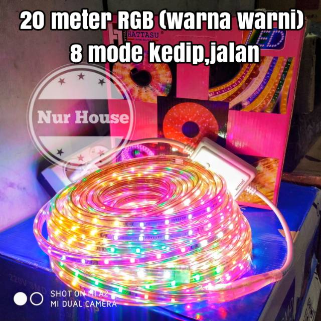 UPDATE STOK READY Lampu hias led strip lampu selang RGB warna warni kedip kedip 20 meter