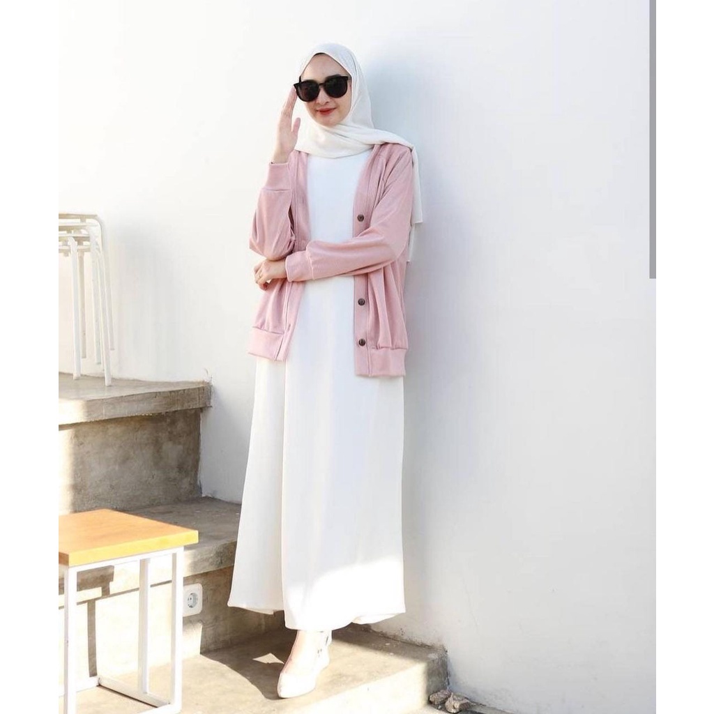 Inner Dress Panjang Bahan Jersey Tanpa Lengan - Iner Gamis Wanita Premium