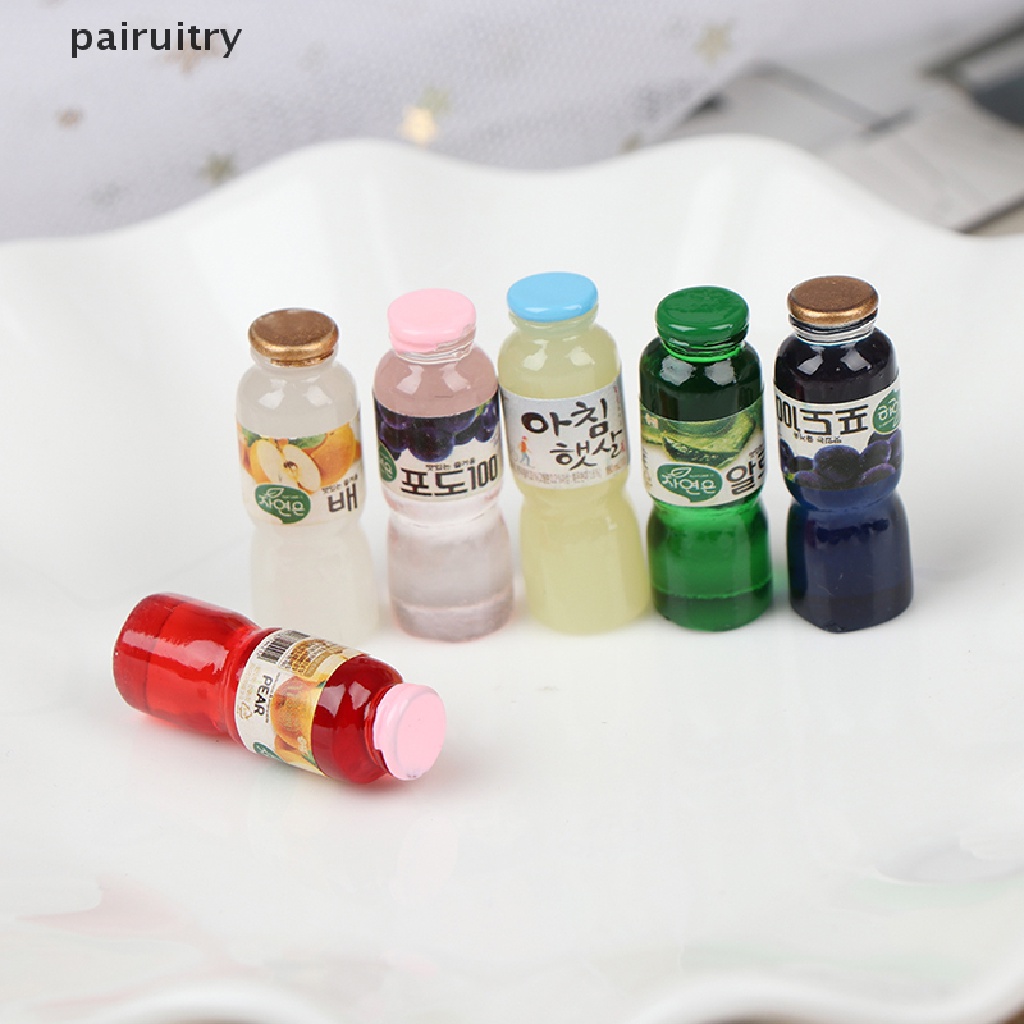 Prt 5Pcs Miniatur Botol Minum Skala 1: 12 Untuk Aksesoris Dapur Rumah Boneka PRT