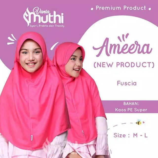 Jilbab Vania Muthi AMEERA size M dan L - Jilbab Sekolah - Jilbab Kaos - Jilbab Murah