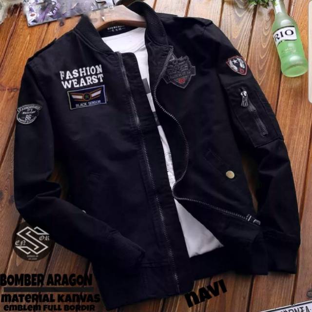 jaket bomber canvas / bomber aragaon