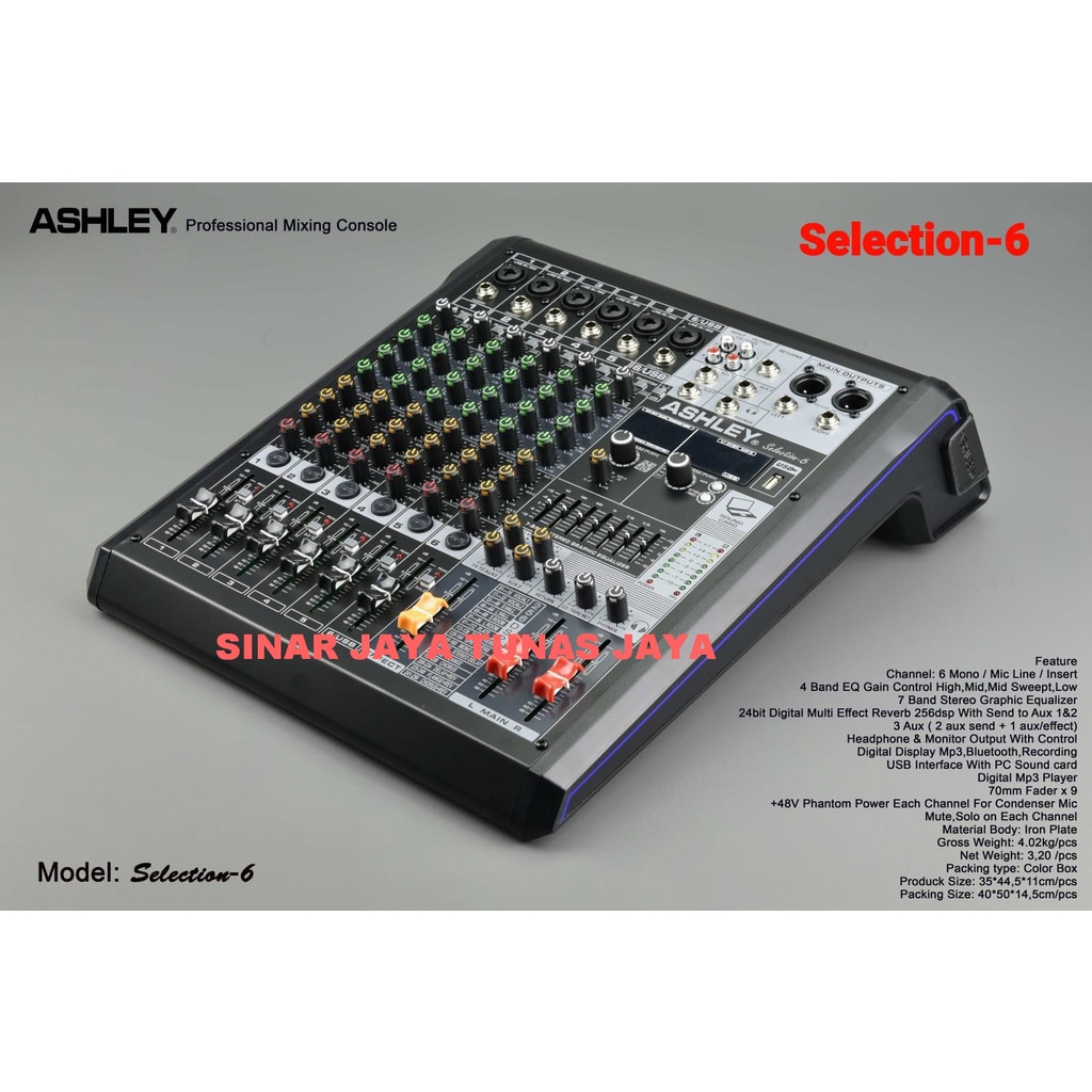 Mixer Ashley Selection 6 Original 6 Channel Bluetooth - USB original