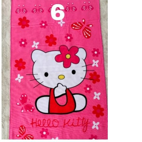 Promo Handuk Karakter Anak 70x140 Daya Serap Tinggi-06 hello kitty pink