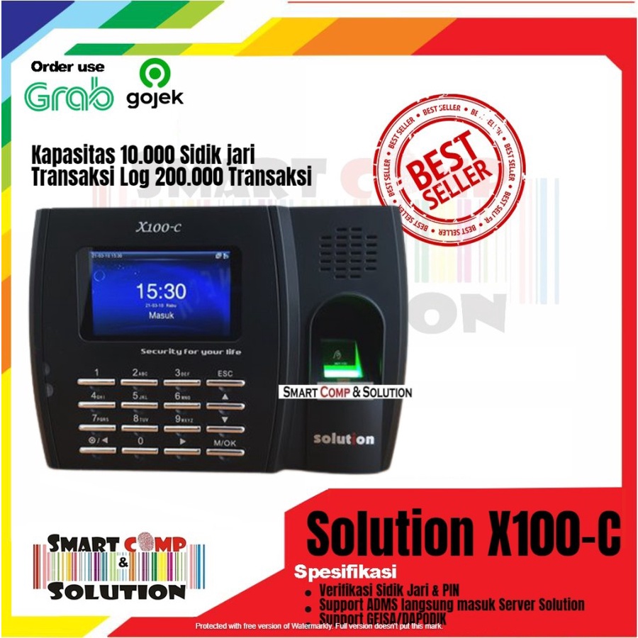 Fingerprint Solution X100c Mesin Absensi Sidik Jari support ADMS