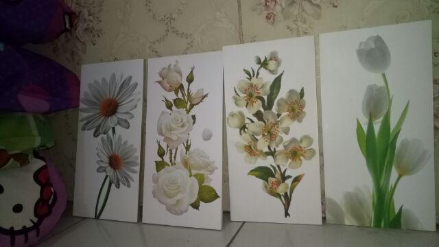 Hiasan Dinding Poster Kayu Wall Decor Dekorasi Rumah Kamar Dapur Cafe Minimalis Motif Bunga - Flr21