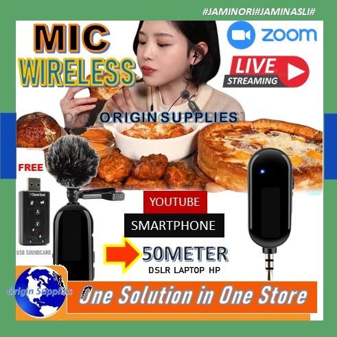 Microphone Mic Clip On Wireless VLOG ASMR Kamera DSLR Smartphone
