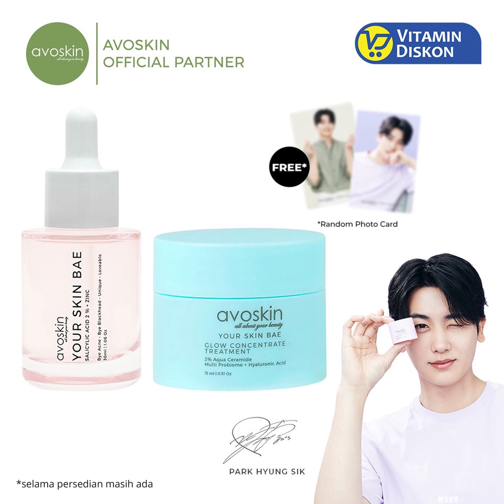 [Park Hyung Sik's Pick] Exfoliating Kit for Oily Skin (Paket Skincare Your Skin Bae Salicylic Acid Serum 30ml + Glow Concentrate Treatment Aqua Ceramide Moisturizer 15ml)