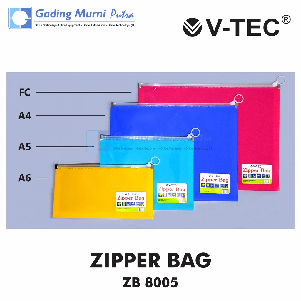 

Zipper Bag Pouch Folder Map Document Bag WARNA V-TEC ZB 8005