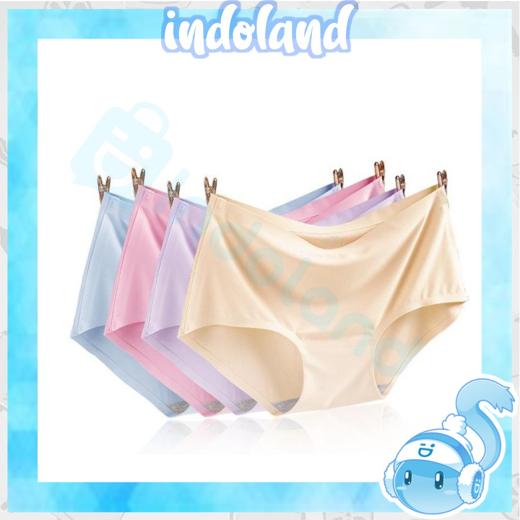 ☀ INDOLAND ☀ B029 Celana Dalam Wanita Bahan Cotton CD Lembut Mulus Kolor Import Murah Cod