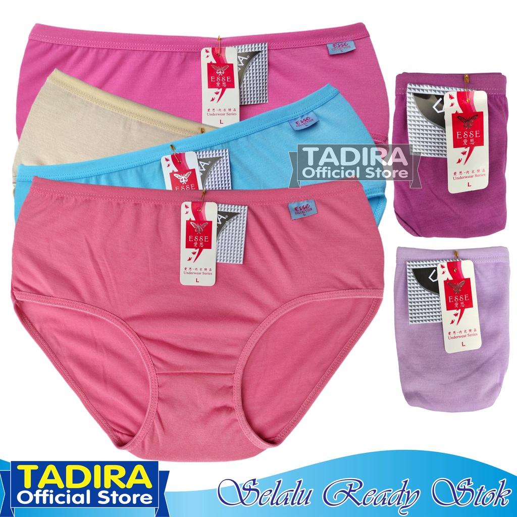 6 Pcs Celana Dalam Wanita ESSE_Bahan Melar dan Lembut Warna Random TADIRA Store