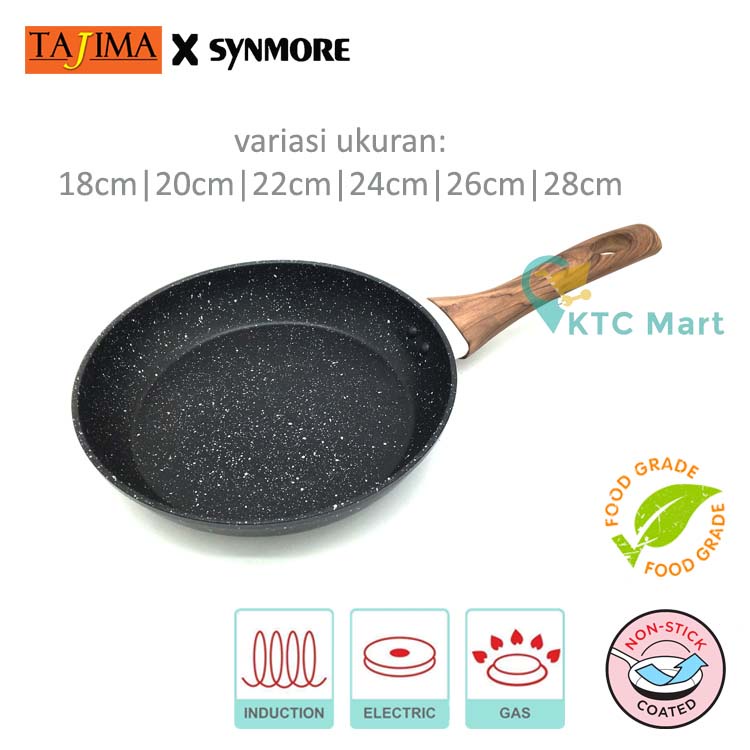 KTCmart - OBLEROME Granite Frypan Anti lengket Marble | Premium Cookware | Penggorengan