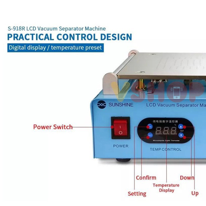 MESIN PEMISAH KACA TOUCHSCREEN - SEPARATOR SUNSHINE S-918R 14 INCH