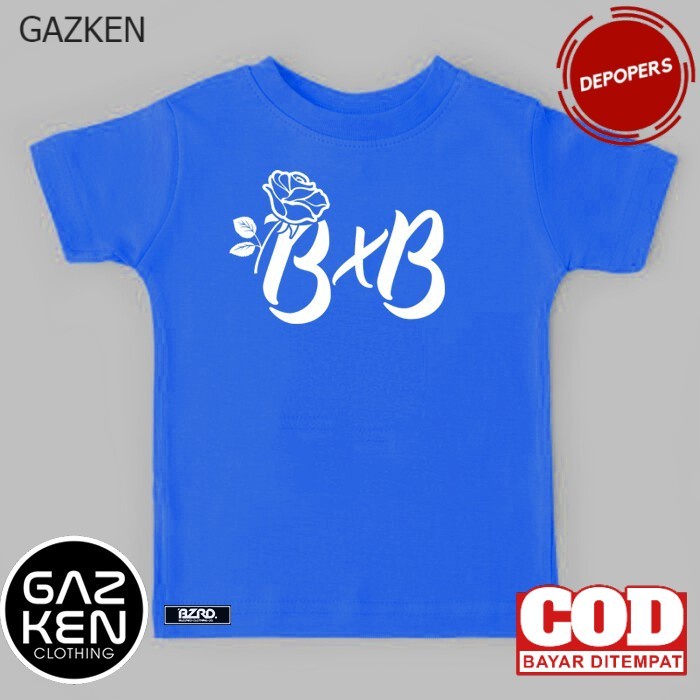Cod - Kaos Anak BXB Mawar Biru Blue Rose MB Baju Fans Betrand Peto Bensu