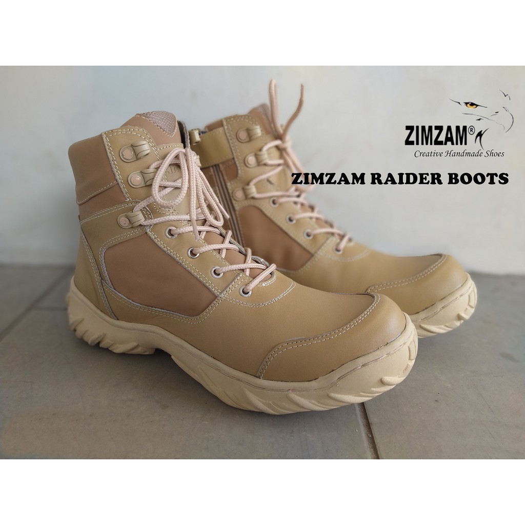 SEPATU SAFETY BOOT PDL RAIDERS GURUN CREAM KULIT ASLI TERLARIS