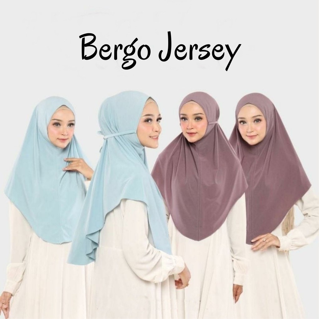 BERGO JERSEY PREMIUM | Hijab Instan Bergo Maryam Tali Jersey High Quality by Nurahma