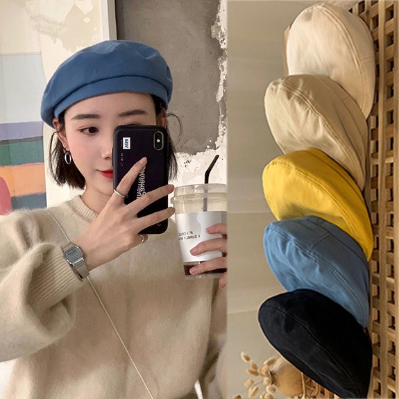 BECT topi beret hat painter pelukis cotton summer autumn kpop idol