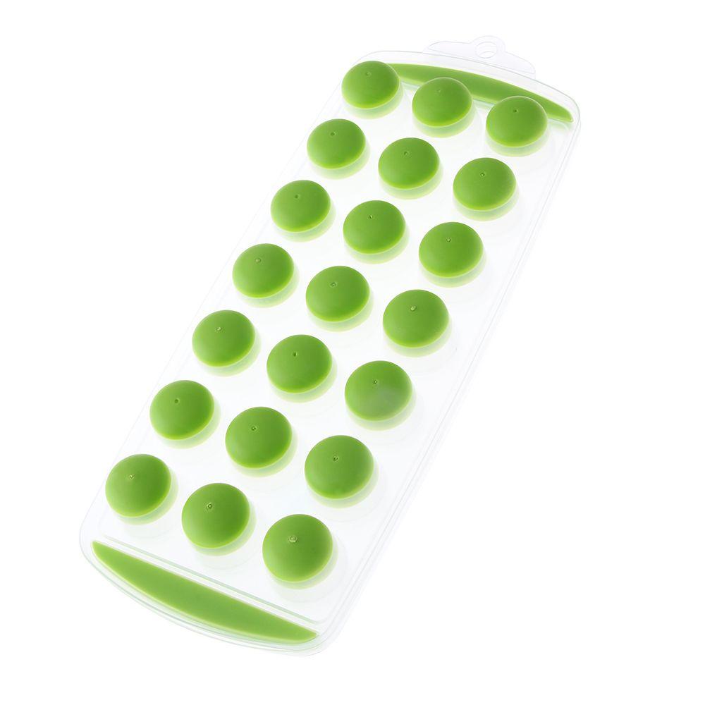 Solighter Ice Cube Tray Cetakan Jelly Rumah Tangga Kitchen &amp; Bar 21slot Bulat Cetakan Silikon