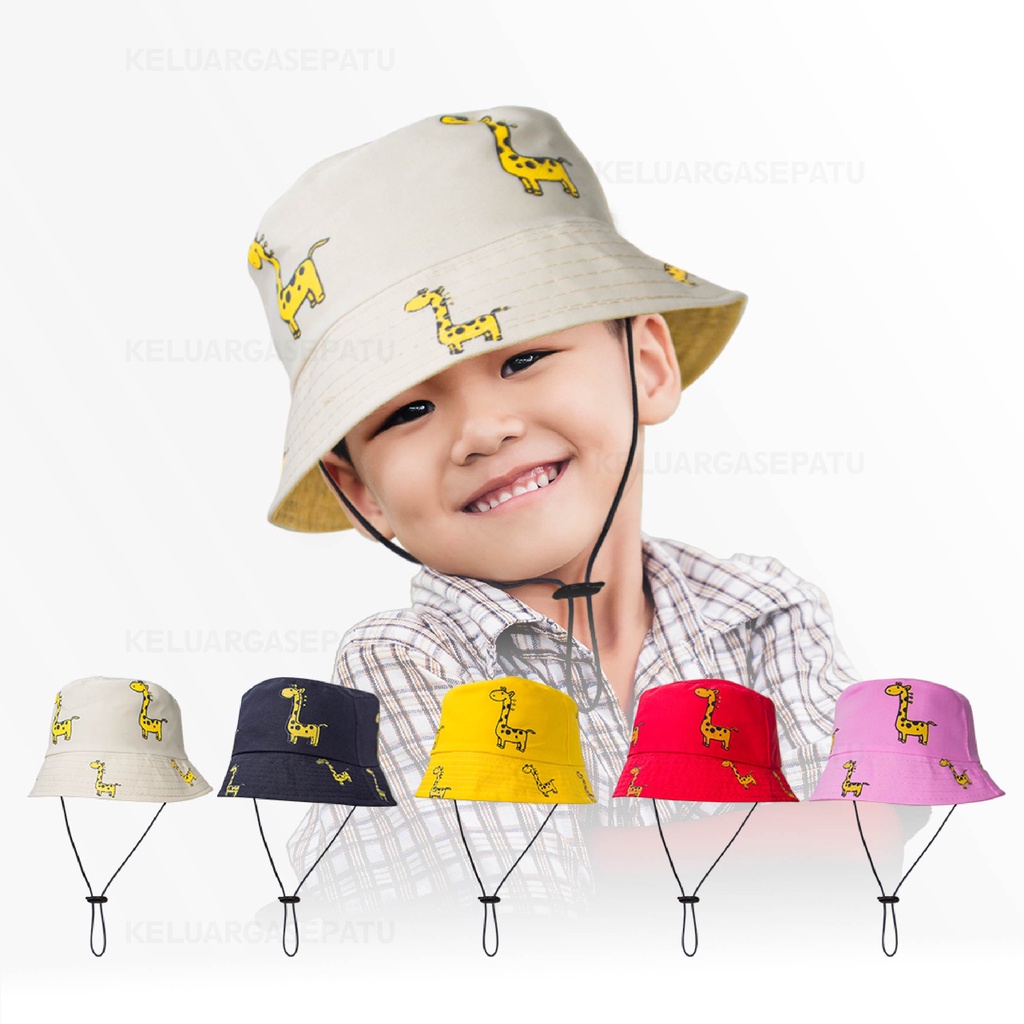 TOPI BUCKET ANAK JERAPAH TOPI BUCKET ANAK TALI TOPI BUCKET BAYI MOTIF JERAPAH TOPI BUCKET ANAK LUCU TOPI BUCKET  ANAK CEWE TOPI BUCKET ANAK COWO TOPI BUCKET ANAK MURAH