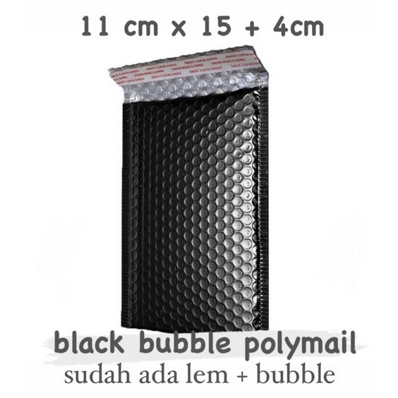 

Bubble polymailer hitam 11 x 19 cm (10 lembar)