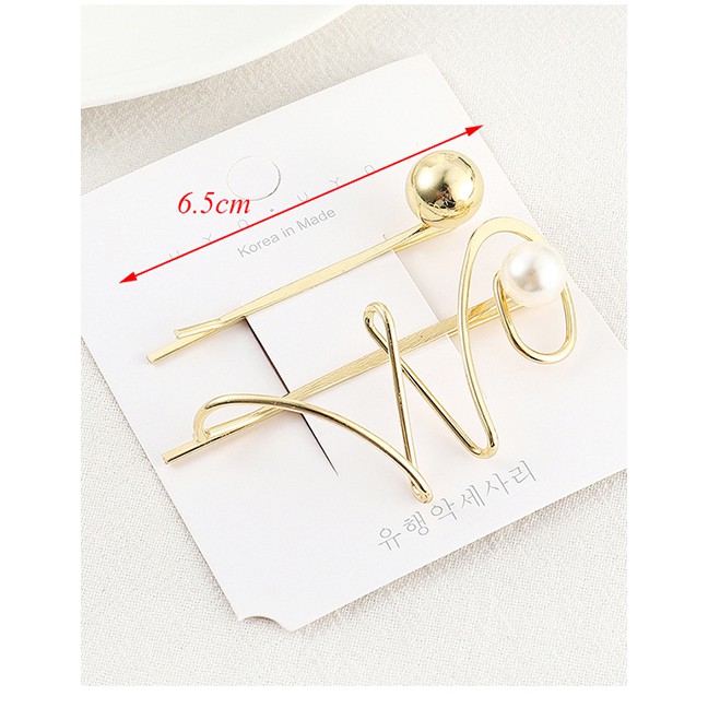 LRC Jepit Rambut Fashion Gold Letter Hairpin Set Y61635