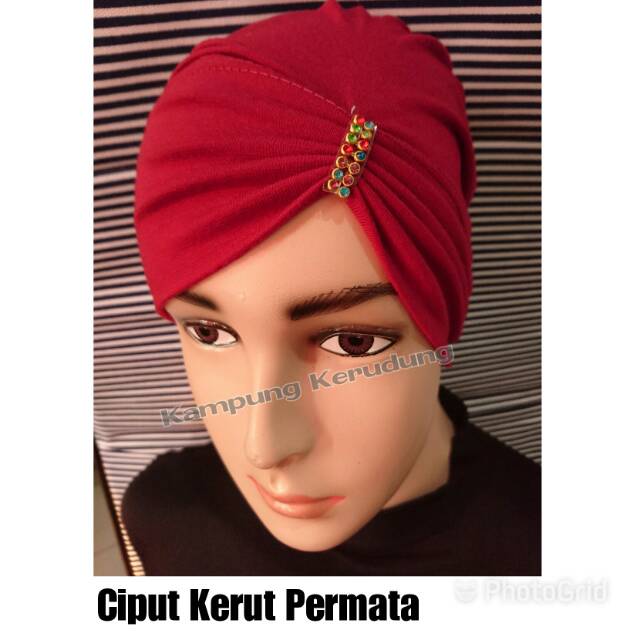 Ciput Kerut Permata Inner Iner Dalaman Serut Kerut Permata Hijab Jilbab Pasmina Kerudung Muslimah