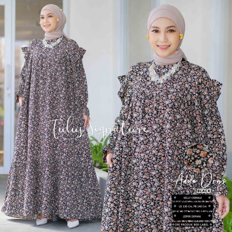 ADELA DRESS BY TULUS SIGNATURE / DRESS WANITA MUSLIMAH / Dress motif crincle premium