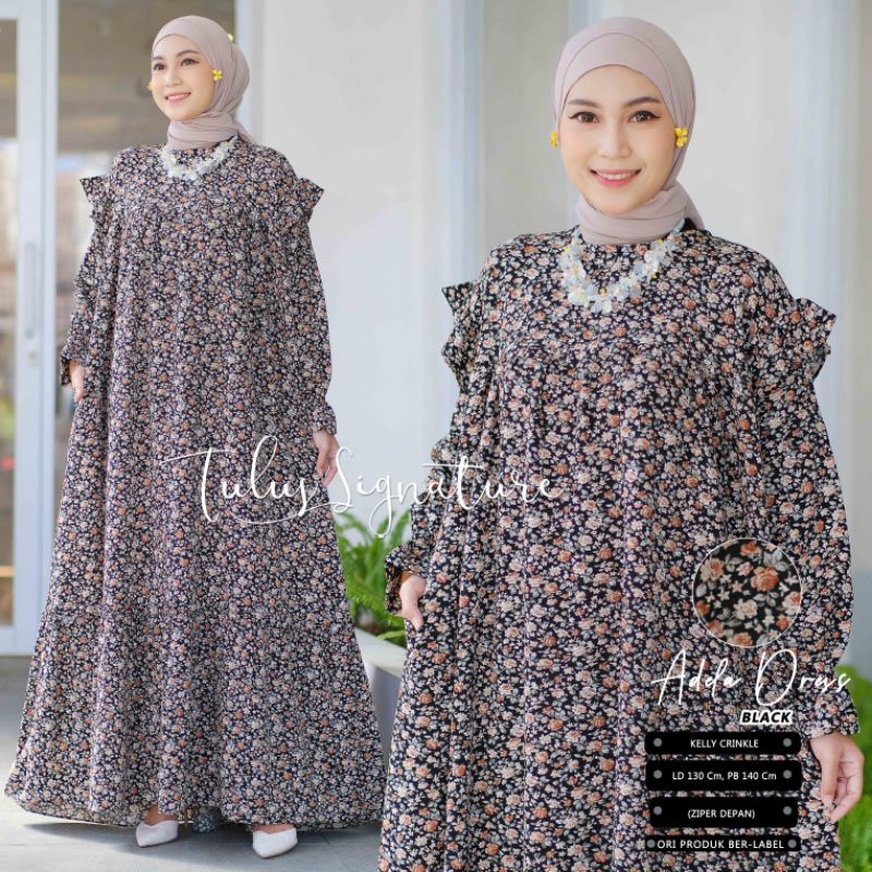 ADELA DRESS BY TULUS SIGNATURE / DRESS WANITA MUSLIMAH / Dress motif crincle premium