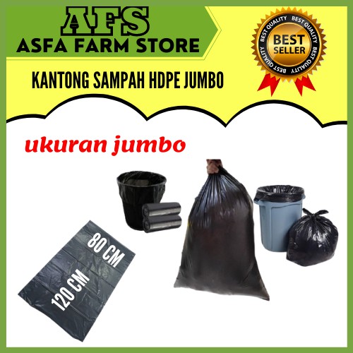 Kantong Sampah Plastik  Hitam Besar Jumbo Ukuran 80x120 Eceran Murah | Trash Bag
