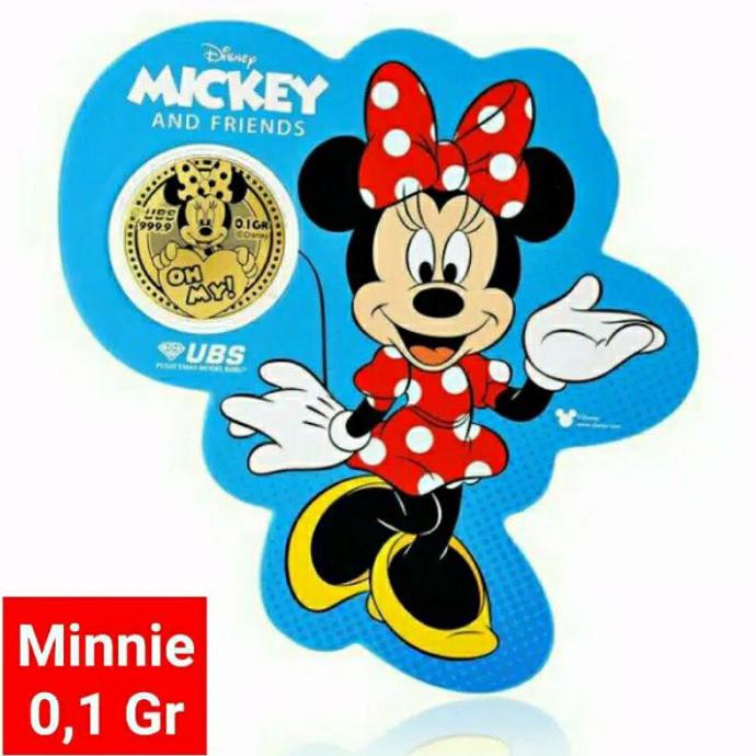 UBS DISNEY EMAS LOGAM MULIA MINNIE MOUSE 0,1 GRAM READY FINE GOLD