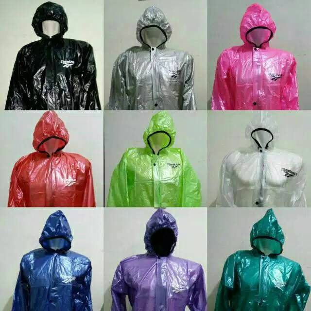 Jas hujan sauna suit jaket celana polkadot warna REBOOK XXL