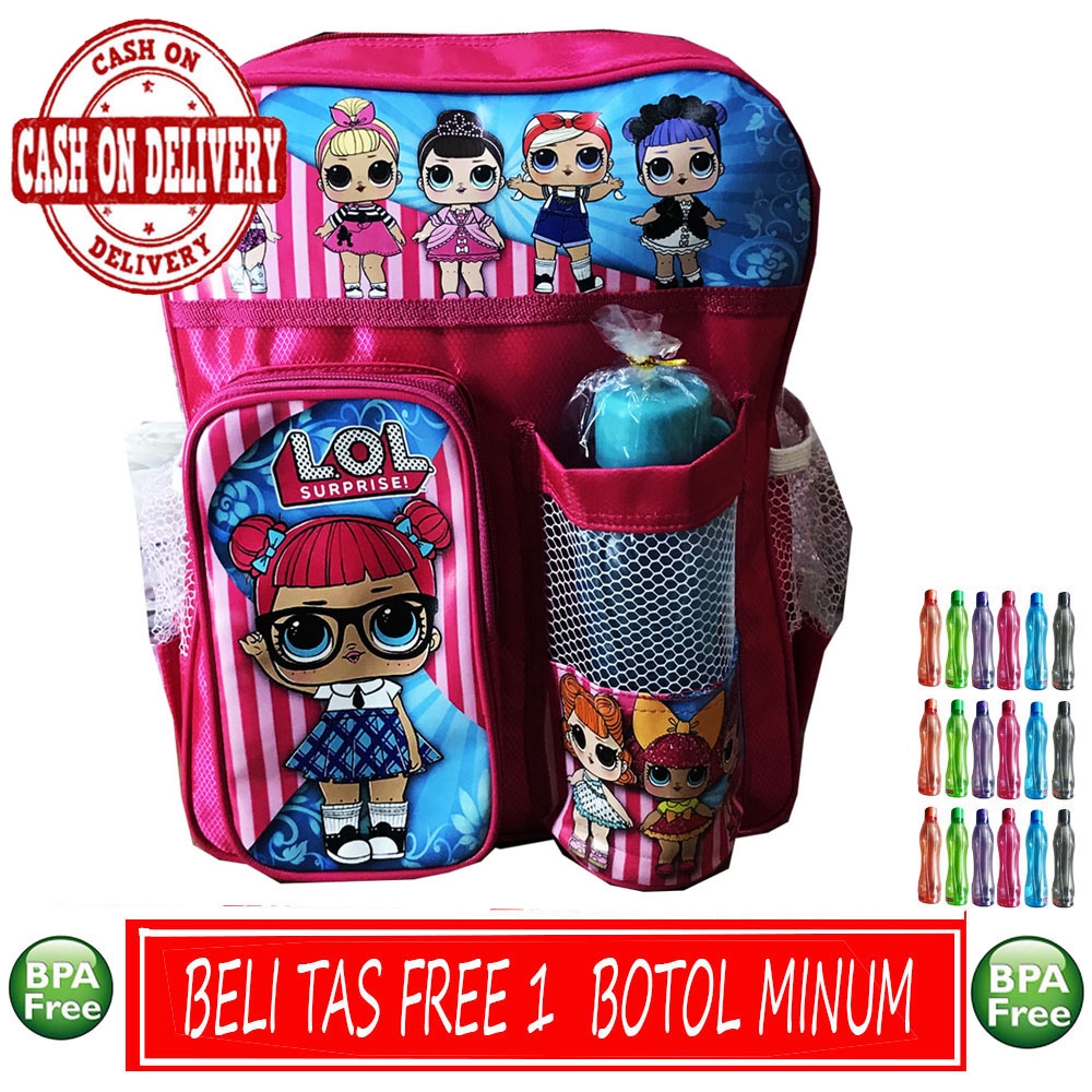 Tas Ransel Anak Sekolah TK PG SD + FREE Botol Minum COD ~ PROMO BACK TO SCHOOL~