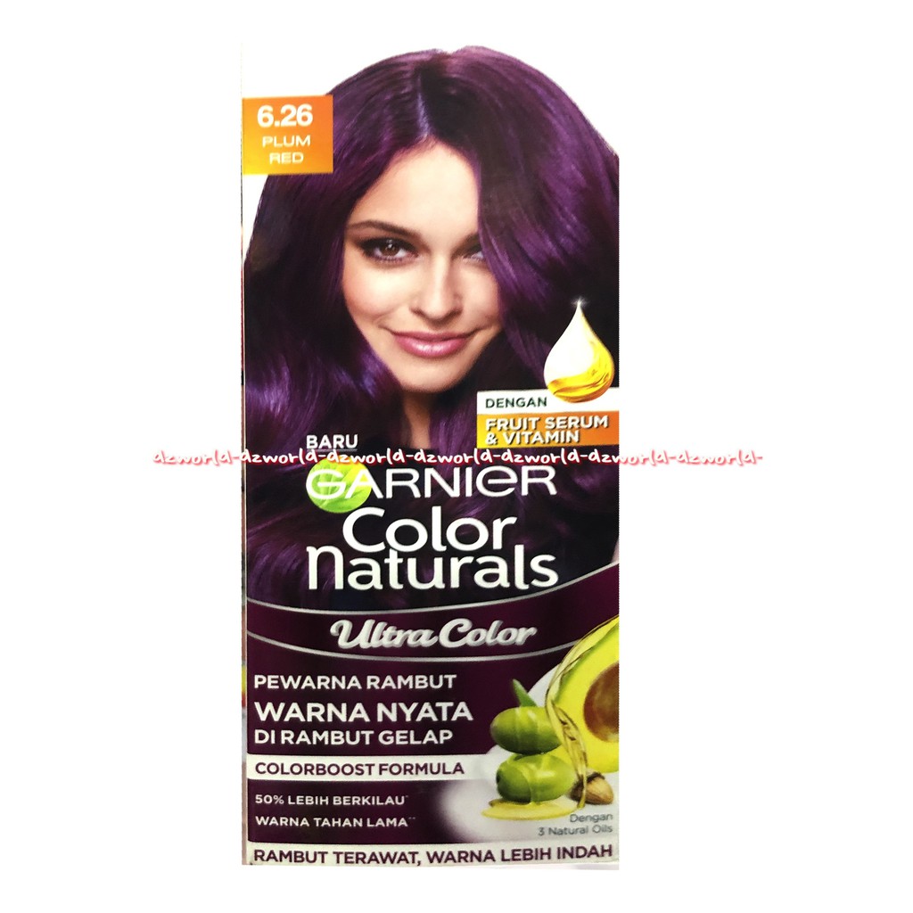 Garnier Color Natural 6.2 Plum Red Merah Plum Cat Rambut Ultra Color Hair Color Pewarna
