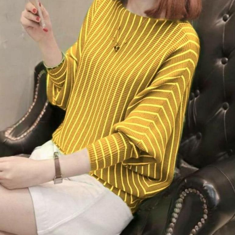 - Lasperal Salur Rajut Batwing Premium Jumbo Ld 120 / Atasan Rajut Wanita / Baju Rajut Wanita Kekini