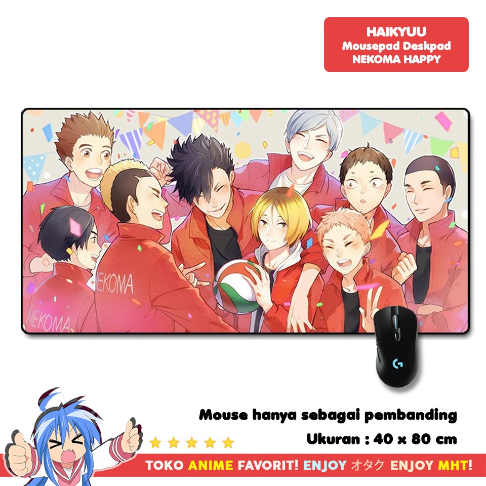 Mousepad Anime Gaming Deskpad Anime Haikyuu Nekoma Happy