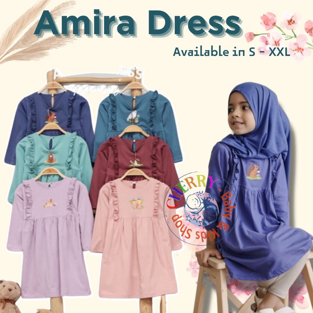 MOOI AMIRA DRESS LEBARAN ANAK DRESS MUSLIM / Raya / Lebaran PEREMPUAN DRES BAYI 1-5 Tahun P100