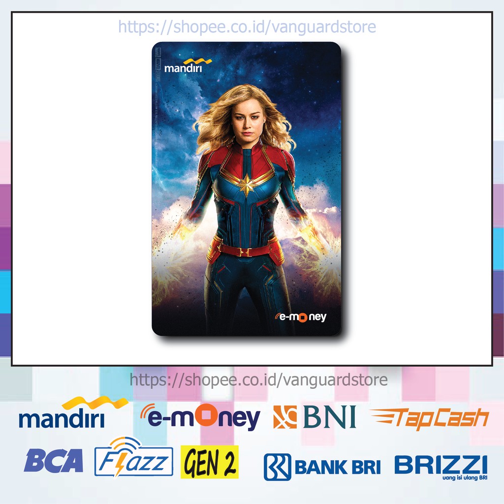 KARTU E MONEY E TOLL CAROL DANVERS CAPTAIN MARVEL FILM 24 EMONEY MANDIRI FLAZZ BCA TAPCASH BRIZZI